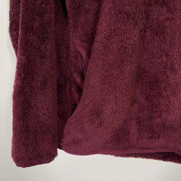 EDDIE BAUER | SNAP MOCK BURGUNDY FLEECE PLUSH PULLOVER - Picture 6 of 12